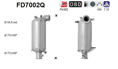 Filtre à particules / à suie, échappement Vw MULTIVAN T5 · Vw TRANSPORTER T5 Platform/Chassis (7JD, 7JE, 7JL, 7JY, 7JZ, 7F · Vw TRANSPORTER T5 Van