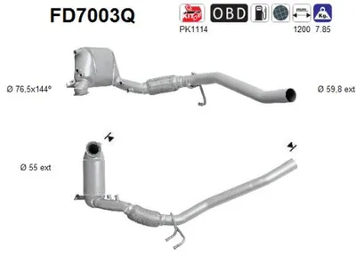 Filtre à particules / à suie, échappement Vw GOLF V · Seat LEON · Seat ALTEA