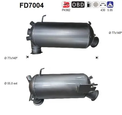 Filtre à particules / à suie, échappement Vw TRANSPORTER T5 Van · Vw TRANSPORTER T5 Bus · Vw MULTIVAN T5