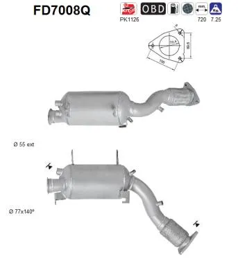 Filtre à particules / à suie, échappement Vw TOUAREG