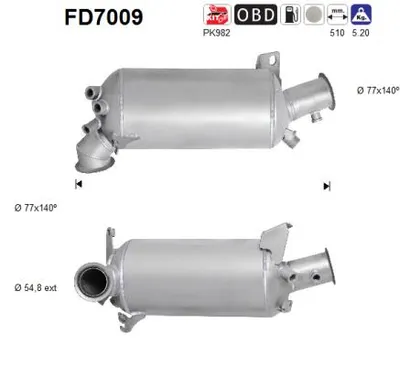 Filtre à particules / à suie, échappement Vw MULTIVAN T5 · Vw TRANSPORTER T5 Bus · Vw TRANSPORTER T5 Van