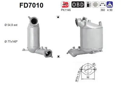Filtre à particules / à suie, échappement Mitsubishi LANCER VIII · Mitsubishi GRANDIS · Mitsubishi LANCER VIII Sportback