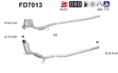 Filtre à particules / à suie, échappement Vw GOLF V · Skoda OCTAVIA II Combi · Audi A3