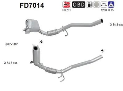 Filtre à particules / à suie, échappement Vw CADDY III Box Body/MPV · Skoda SUPERB II Estate · Audi A3
