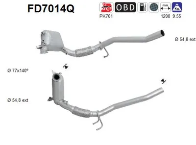 Filtre à particules / à suie, échappement Vw CADDY III Box Body/MPV · Skoda SUPERB II Estate · Audi A3