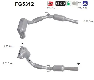 Filtre à particules / à suie, échappement Vw GOLF VII · Vw GOLF VII Variant · Audi A3