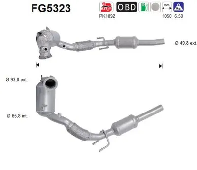 Filtre à particules / à suie, échappement Seat ATECA · Skoda KAROQ · Vw T-ROC