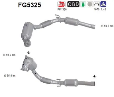 Filtre à particules / à suie, échappement Vw GOLF VII · Vw GOLF VII Variant · Audi A3