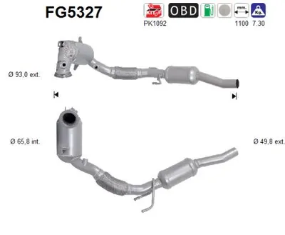 Filtre à particules / à suie, échappement Vw GOLF VIII · Seat LEON · Seat LEON Sportstourer
