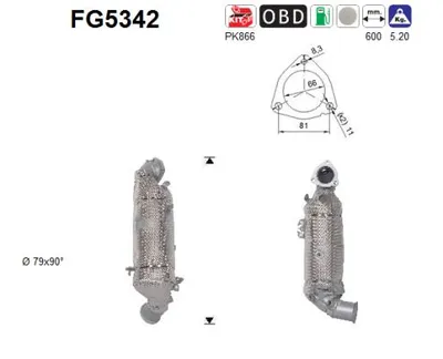 Filtre à particules / à suie, échappement Peugeot 508 II · Peugeot 3008 II SUV · Citroën C5 AIRCROSS