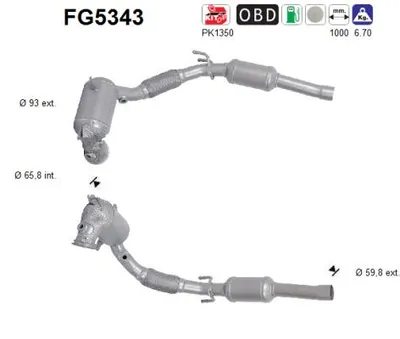 Filtre à particules / à suie, échappement Skoda KAROQ · Vw T-ROC · Vw ARTEON