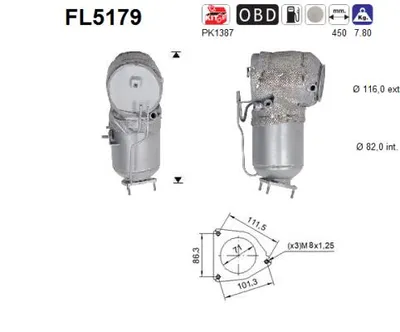 Filtre à particules / à suie, échappement Volvo V60 I · Volvo V70 III · Volvo XC60 I SUV