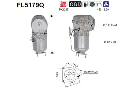 Filtre à particules / à suie, échappement Volvo V60 I · Volvo V70 III · Volvo XC60 I SUV