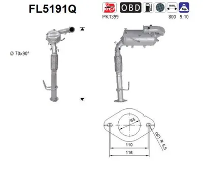 Filtre à particules / à suie, échappement Ford MONDEO V Hatchback · Ford MONDEO V Turnier · Ford MONDEO V Saloon