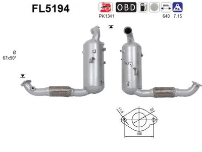 Filtre à particules / à suie, échappement Ford FOCUS III · Ford FOCUS III Turnier · Ford FOCUS III Saloon