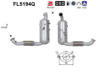 Filtre à particules / à suie, échappement Ford FOCUS III · Ford FOCUS III Turnier · Ford FOCUS III Saloon