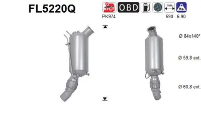 Filtre à particules / à suie, échappement Bmw 1 · Bmw 5 Touring · Bmw 3