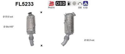 Filtre à particules / à suie, échappement Bmw X3 · Bmw X4 · Bmw 5 Touring