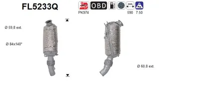 Filtre à particules / à suie, échappement Bmw X3 · Bmw X4 · Bmw 5 Touring