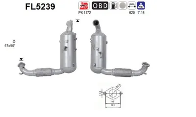 Filtre à particules / à suie, échappement Ford ECOSPORT · Ford B-MAX · Ford FIESTA VI