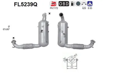 Filtre à particules / à suie, échappement Ford ECOSPORT · Ford B-MAX · Ford FIESTA VI