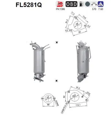 Filtre à particules / à suie, échappement Honda CR-V IV · Honda CIVIC IX · Honda CIVIC IX Tourer