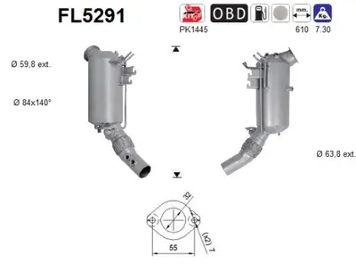 Filtre à particules / à suie, échappement Bmw X3 · Bmw X4 · Bmw X3 Van