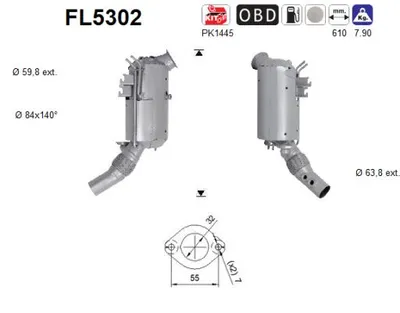 Filtre à particules / à suie, échappement Bmw 7 · Bmw 5 · Bmw 5 Touring