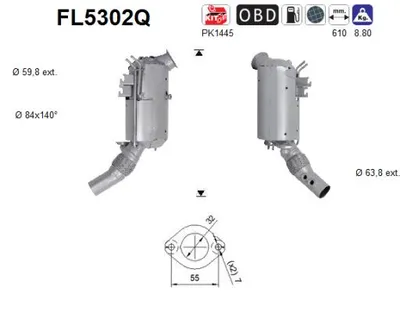 Filtre à particules / à suie, échappement Bmw 7 · Bmw 5 · Bmw 5 Touring