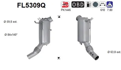 Filtre à particules / à suie, échappement Bmw X3 · Bmw X4 · Bmw 3
