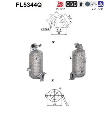 Filtre à particules / à suie, échappement Hyundai i30 · Kia VENGA · Kia RIO III