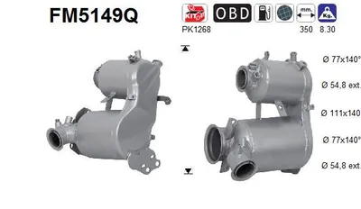 Filtre à particules / à suie, échappement Seat ALHAMBRA · Audi Q3 · Vw SHARAN