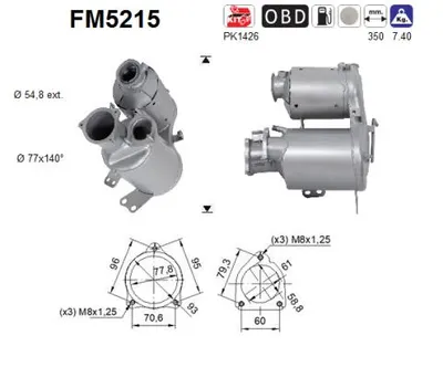 Filtre à particules / à suie, échappement Audi Q5 · Audi A6 C7 · Audi A6 C7 Avant