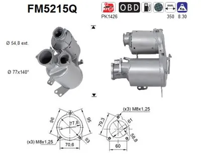 Filtre à particules / à suie, échappement Audi Q5 · Audi A6 C7 · Audi A6 C7 Avant