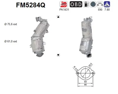 Filtre à particules / à suie, échappement Fiat FIORINO Box Body/MPV · Fiat QUBO · Fiat 500X