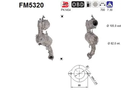 Filtre à particules / à suie, échappement Fiat DOBLO Platform/Chassis · Fiat DOBLO Cargo · Fiat 500L