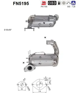 Filtre à particules / à suie, échappement Dacia DUSTER · Renault SCÉNIC III · Renault GRAND SCÉNIC III