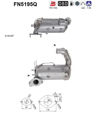 Filtre à particules / à suie, échappement Dacia DUSTER · Renault SCÉNIC III · Renault GRAND SCÉNIC III