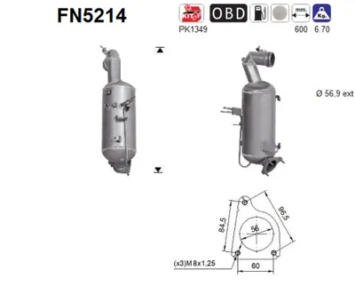 Filtre à particules / à suie, échappement Opel ASTRA J · Opel ASTRA J Saloon · Opel ASTRA J Sports Tourer