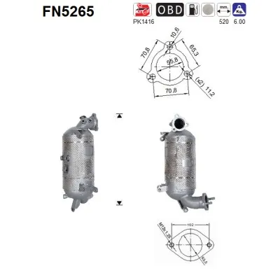 Filtre à particules / à suie, échappement Hyundai TUCSON · Kia SPORTAGE IV