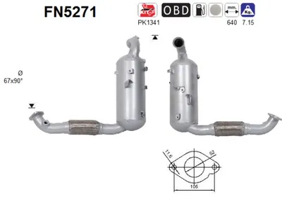Filtre à particules / à suie, échappement Ford FOCUS III · Ford FOCUS III Turnier · Ford FOCUS III Saloon