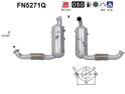 Filtre à particules / à suie, échappement Ford FOCUS III · Ford FOCUS III Turnier · Ford FOCUS III Saloon
