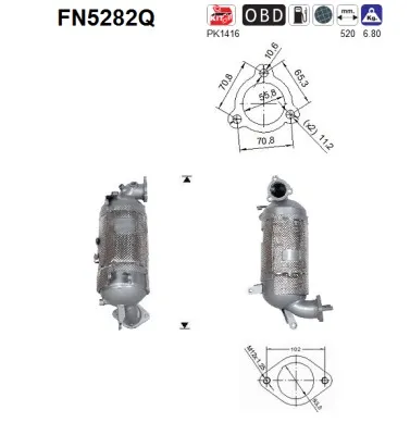 Filtre à particules / à suie, échappement Hyundai TUCSON · Kia SPORTAGE IV