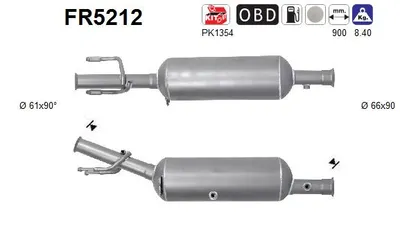 Filtre à particules / à suie, échappement Citroën DS5 · Peugeot 3008 I MPV · Peugeot 5008
