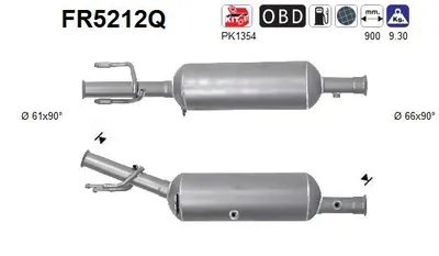 Filtre à particules / à suie, échappement Citroën DS5 · Peugeot 3008 I MPV · Peugeot 5008