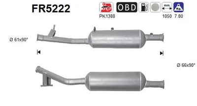 Filtre à particules / à suie, échappement Citroën SPACETOURER Bus · Citroën JUMPY III Van · Peugeot TRAVELLER Bus
