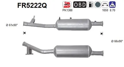 Filtre à particules / à suie, échappement Citroën SPACETOURER Bus · Citroën JUMPY III Van · Peugeot TRAVELLER Bus