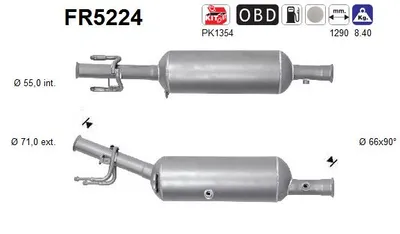 Filtre à particules / à suie, échappement Peugeot 508 I · Peugeot 508 SW I