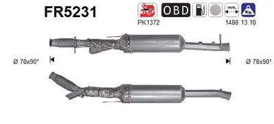 Filtre à particules / à suie, échappement Citroën C4 PICASSO II · Citroën C4 GRAND PICASSO II · Peugeot 308 SW II