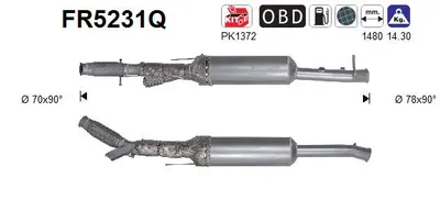Filtre à particules / à suie, échappement Citroën C4 PICASSO II · Citroën C4 GRAND PICASSO II · Peugeot 308 SW II